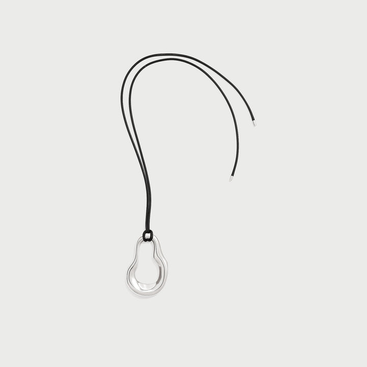 Charlotte x YOJ Nova Wave Necklace in Silver & Black Cord