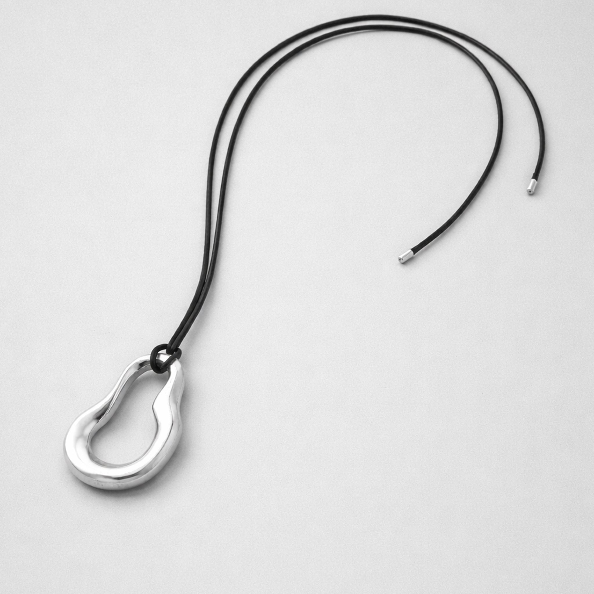 Charlotte x YOJ Nova Wave Necklace in Silver & Black Cord