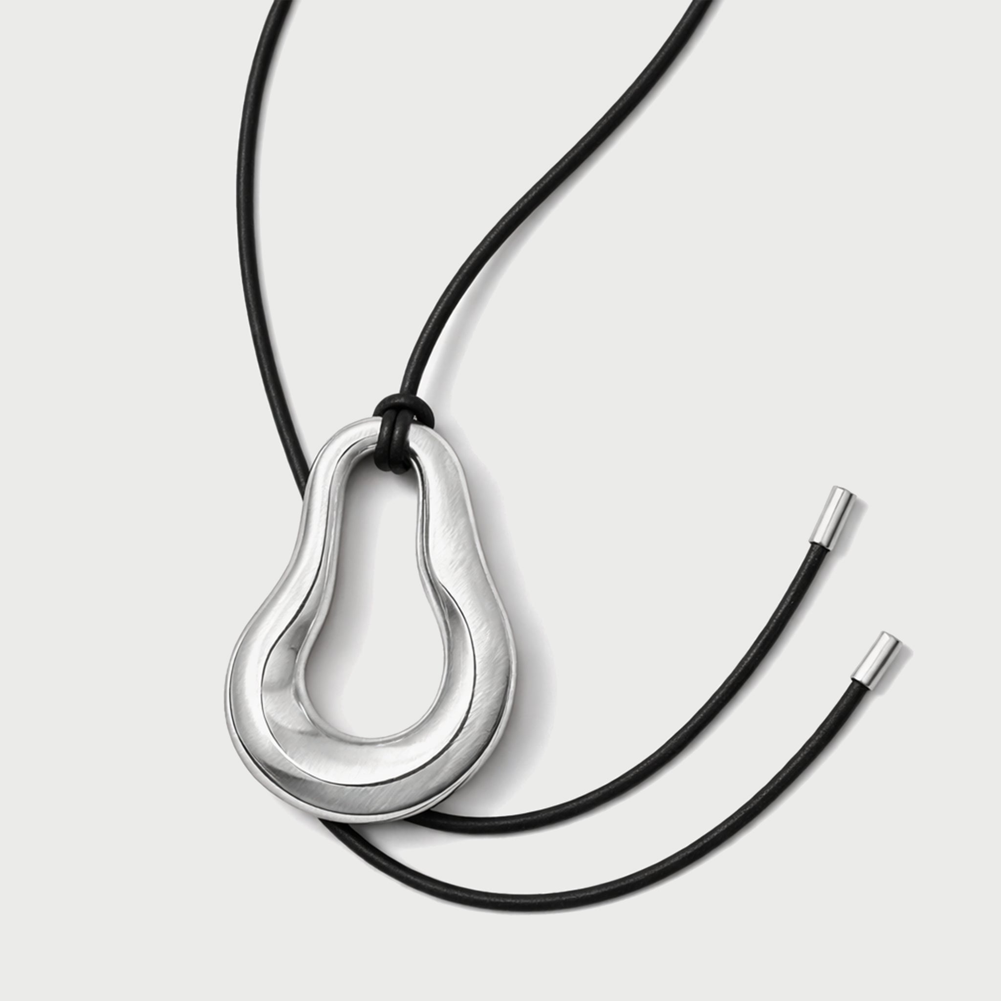 Charlotte x YOJ Nova Wave Necklace in Silver & Black Cord