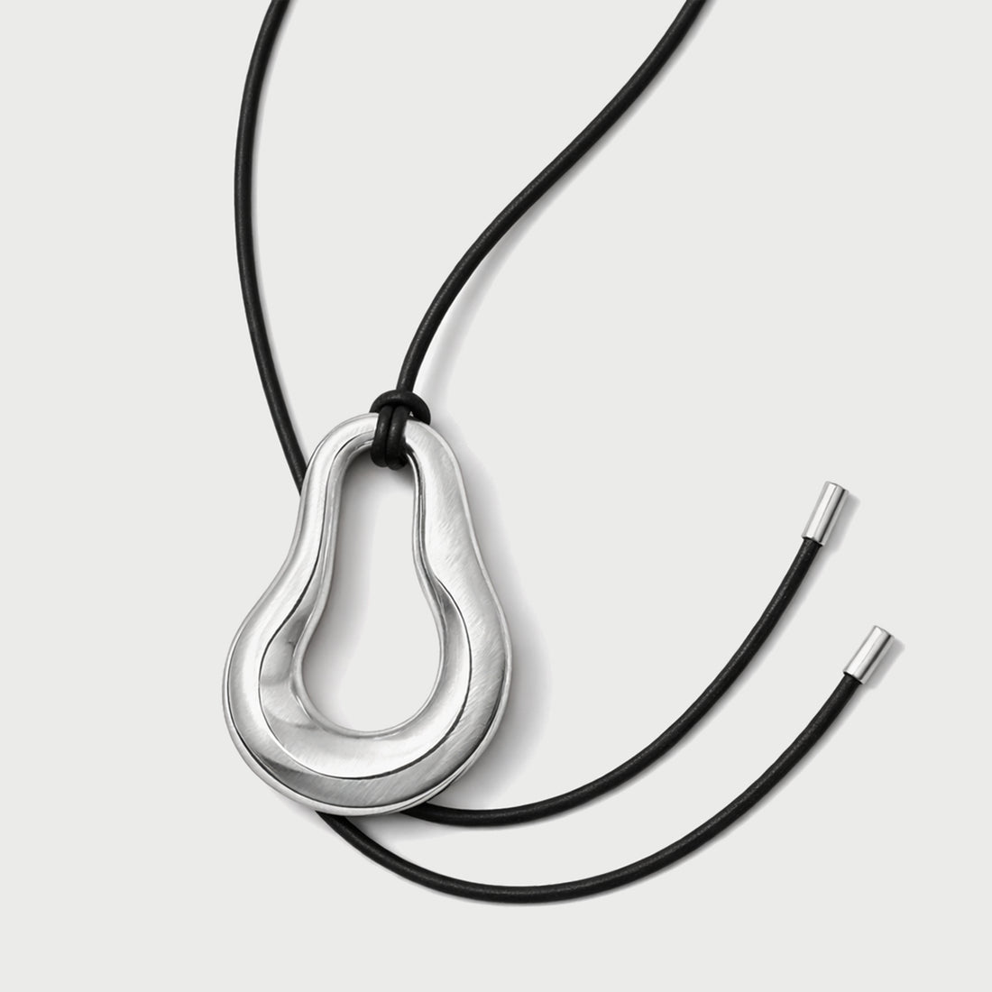 Charlotte x YOJ Nova Wave Necklace in Silver & Black Cord