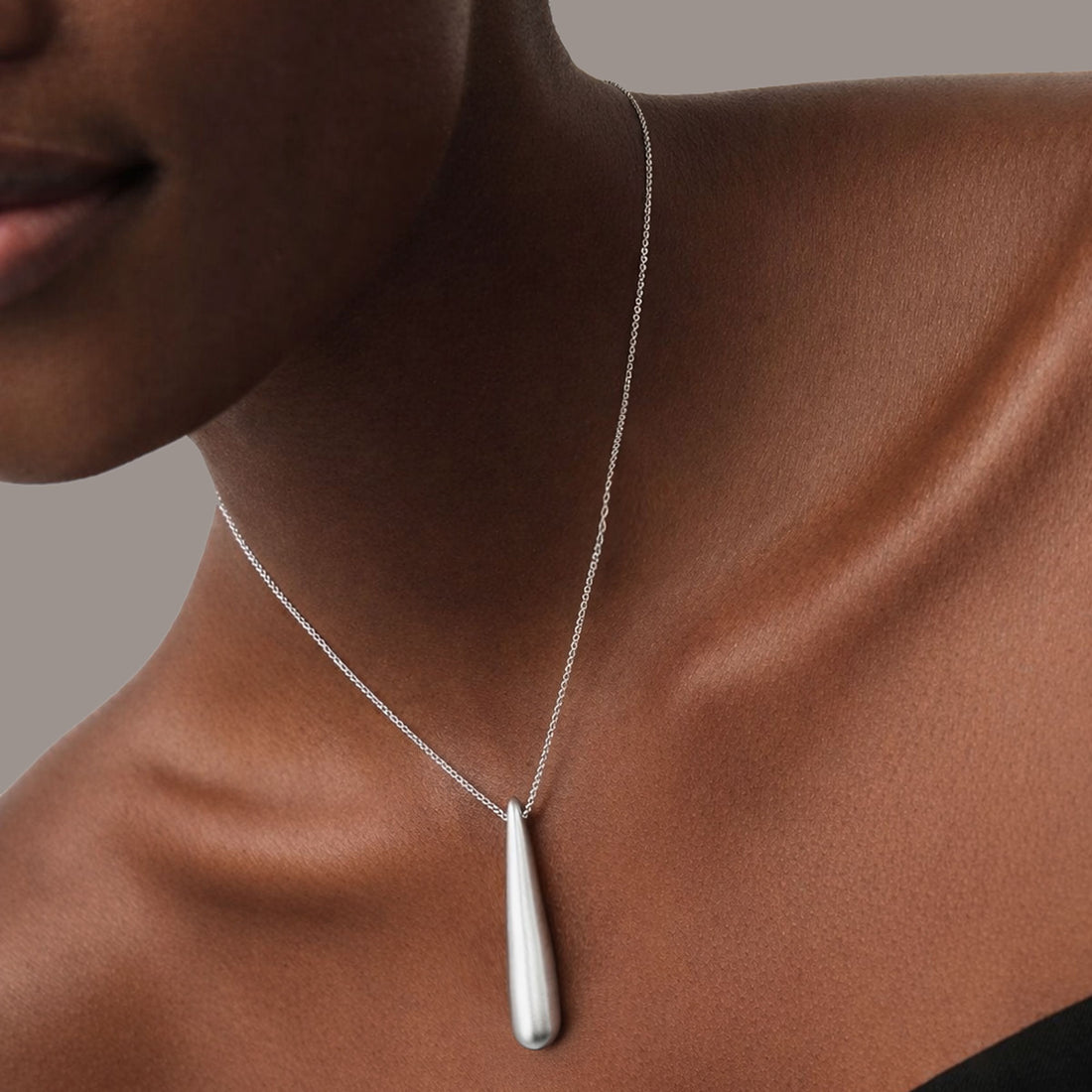 Charlotte x YOJ Eos Teardrop Necklace in Silver