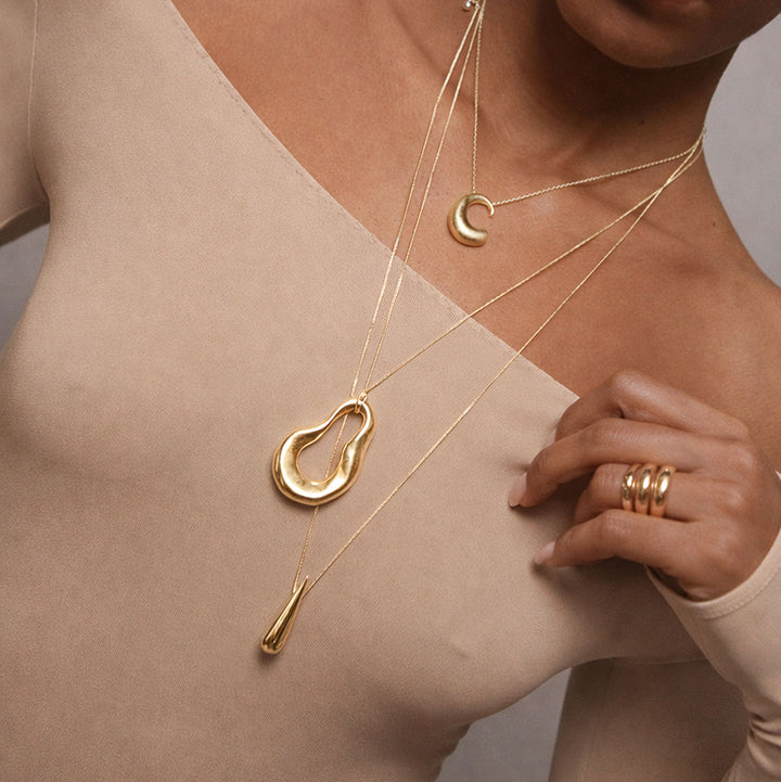 Charlotte x YOJ Eos Teardrop Necklace in Gold