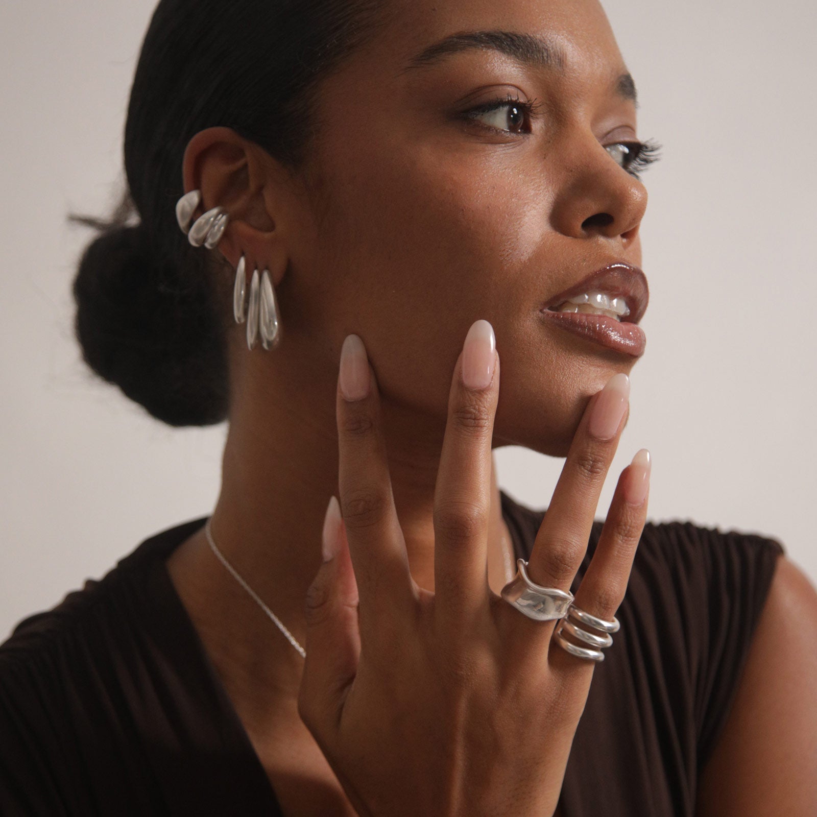 Charlotte x YOJ Molten Curve Ring in Silver