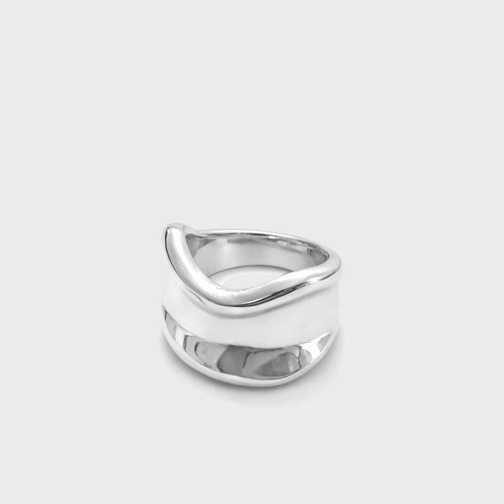 Charlotte x YOJ Molten Curve Ring in Silver
