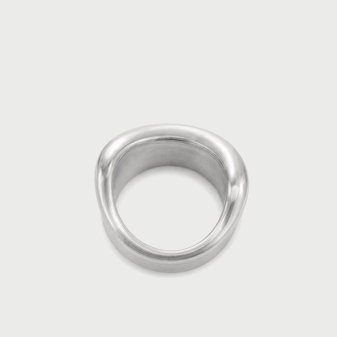 Molten Curve Ring in Silver