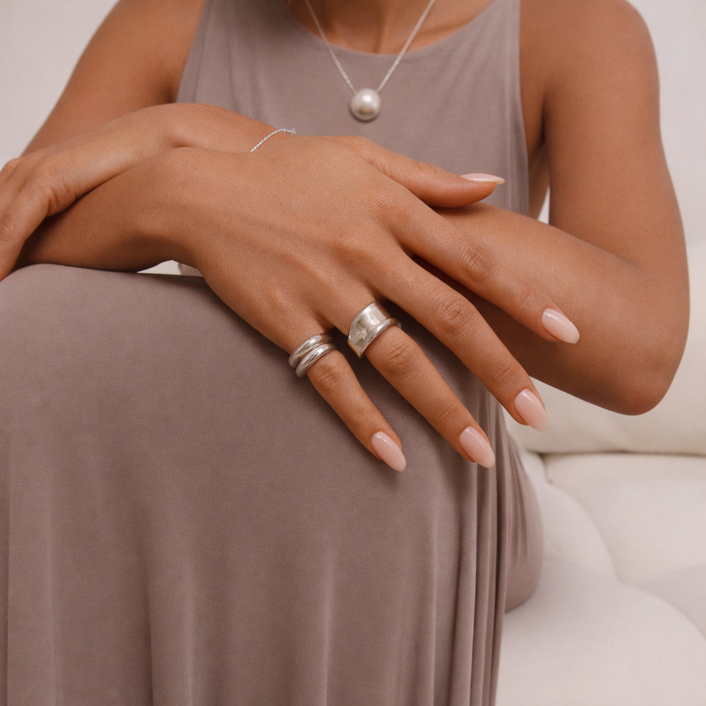 Charlotte x YOJ Molten Curve Ring in Silver