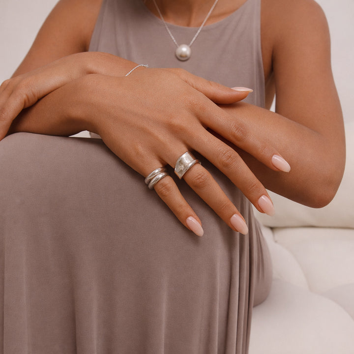 Charlotte x YOJ Molten Curve Ring in Silver