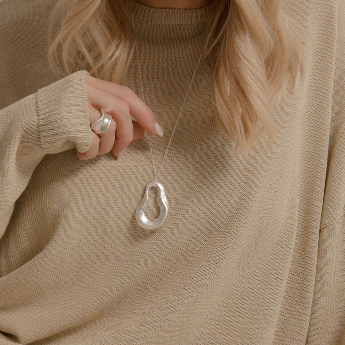 Charlotte x YOJ Molten Curve Ring in Silver