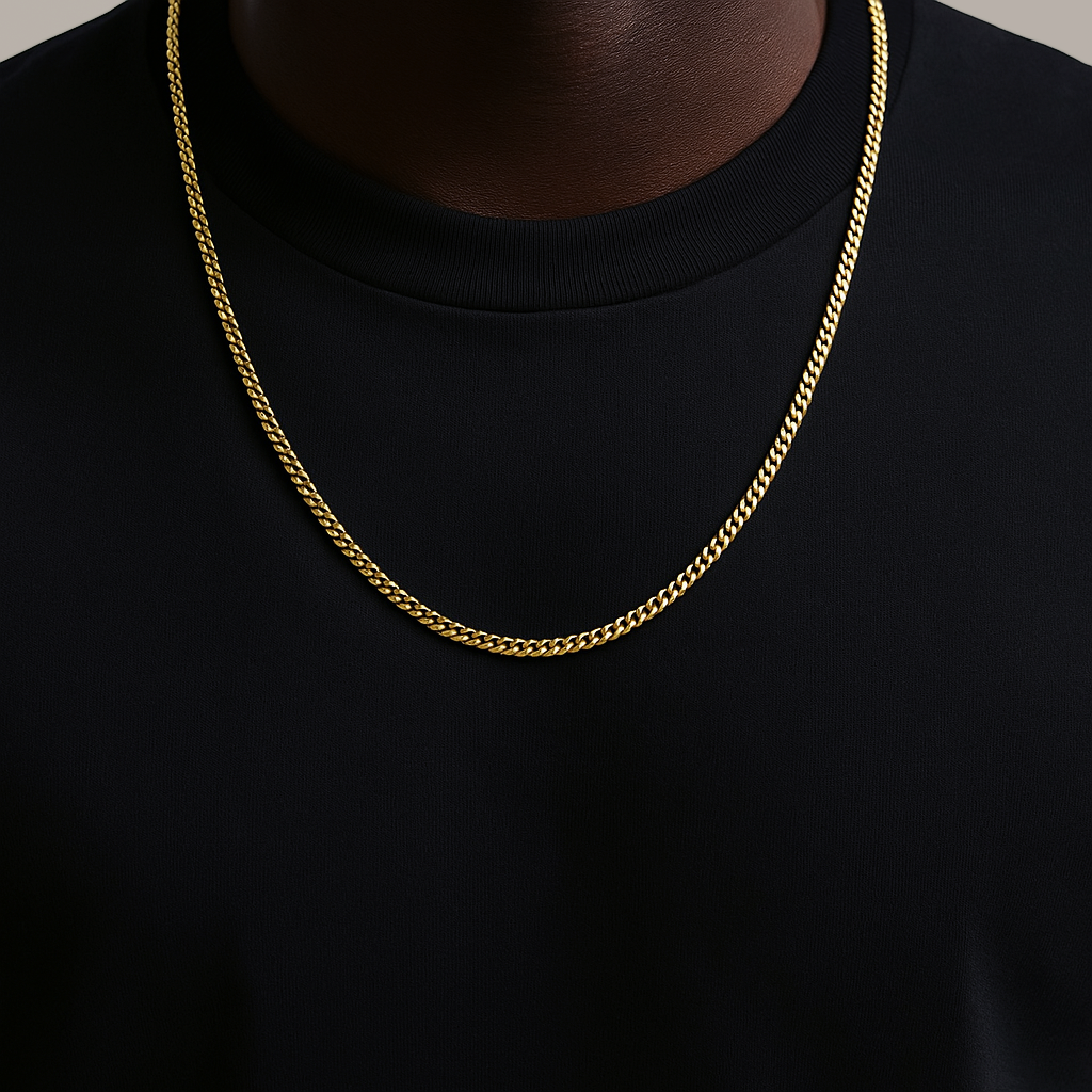 Curb Chain Necklace in Gold
