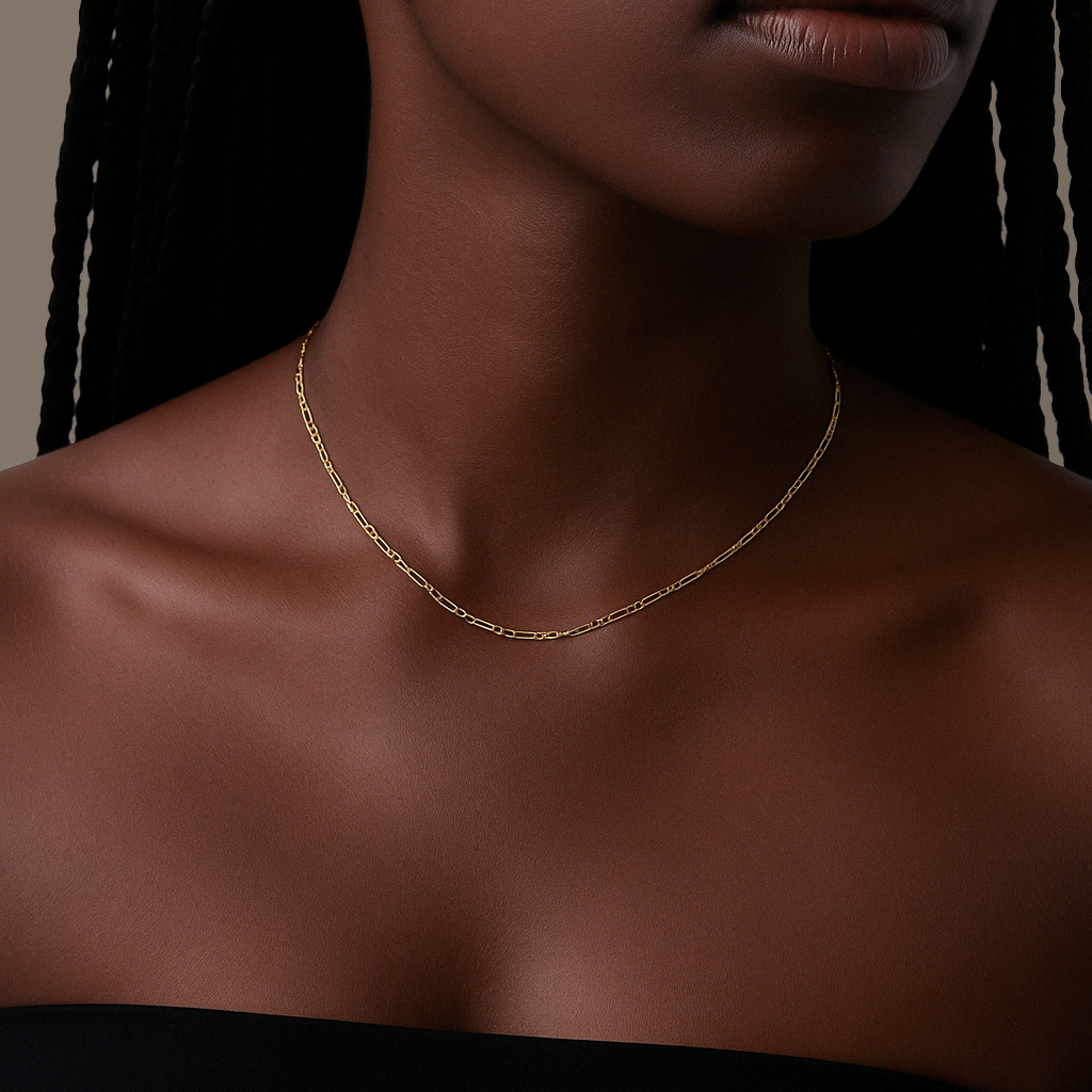 Figaro Midi Choker Necklace in Gold