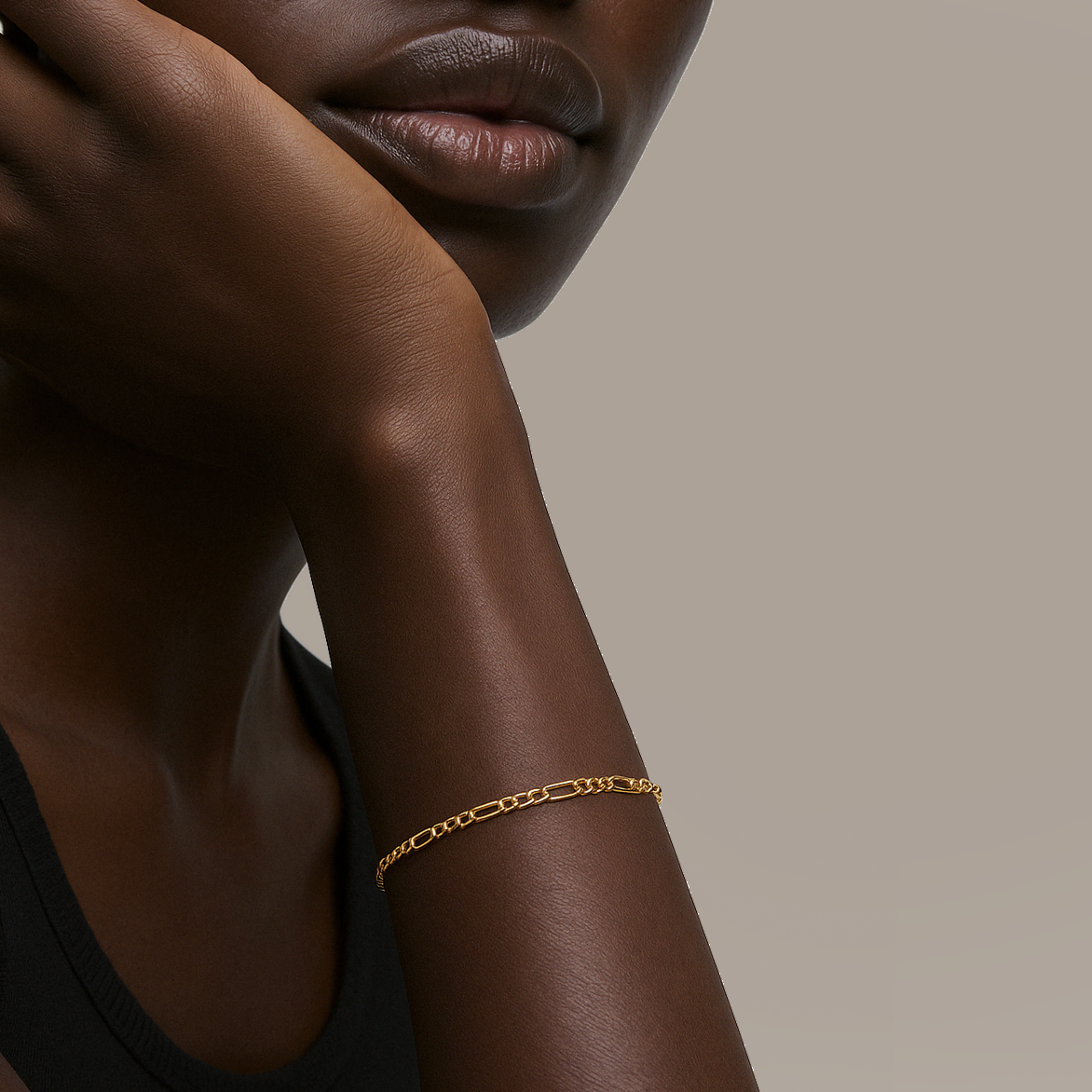 Slim Figaro Bracelet in Gold