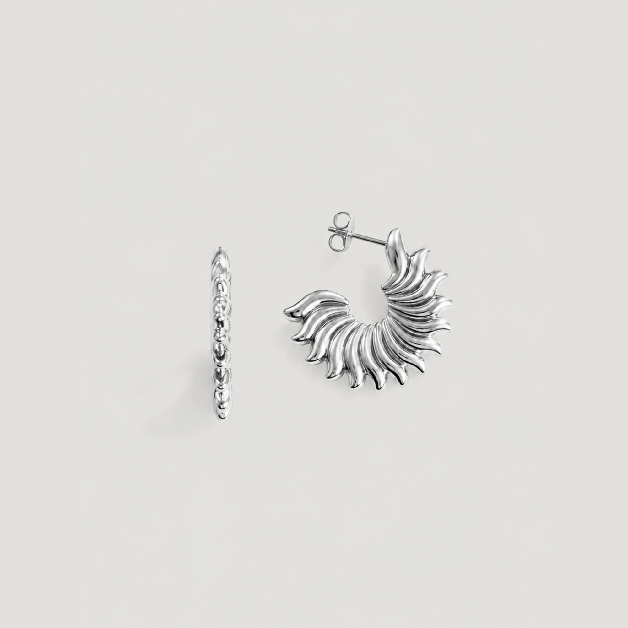 SUN CLAW MIDI HOOPS IN SILVER