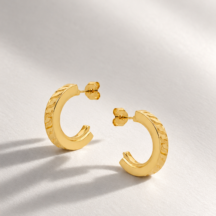 Rorun Middi Hoop Earrings in Gold