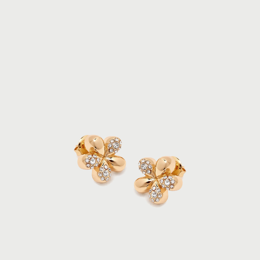 Luna Mini Flower Crystal Stud Earring in Gold