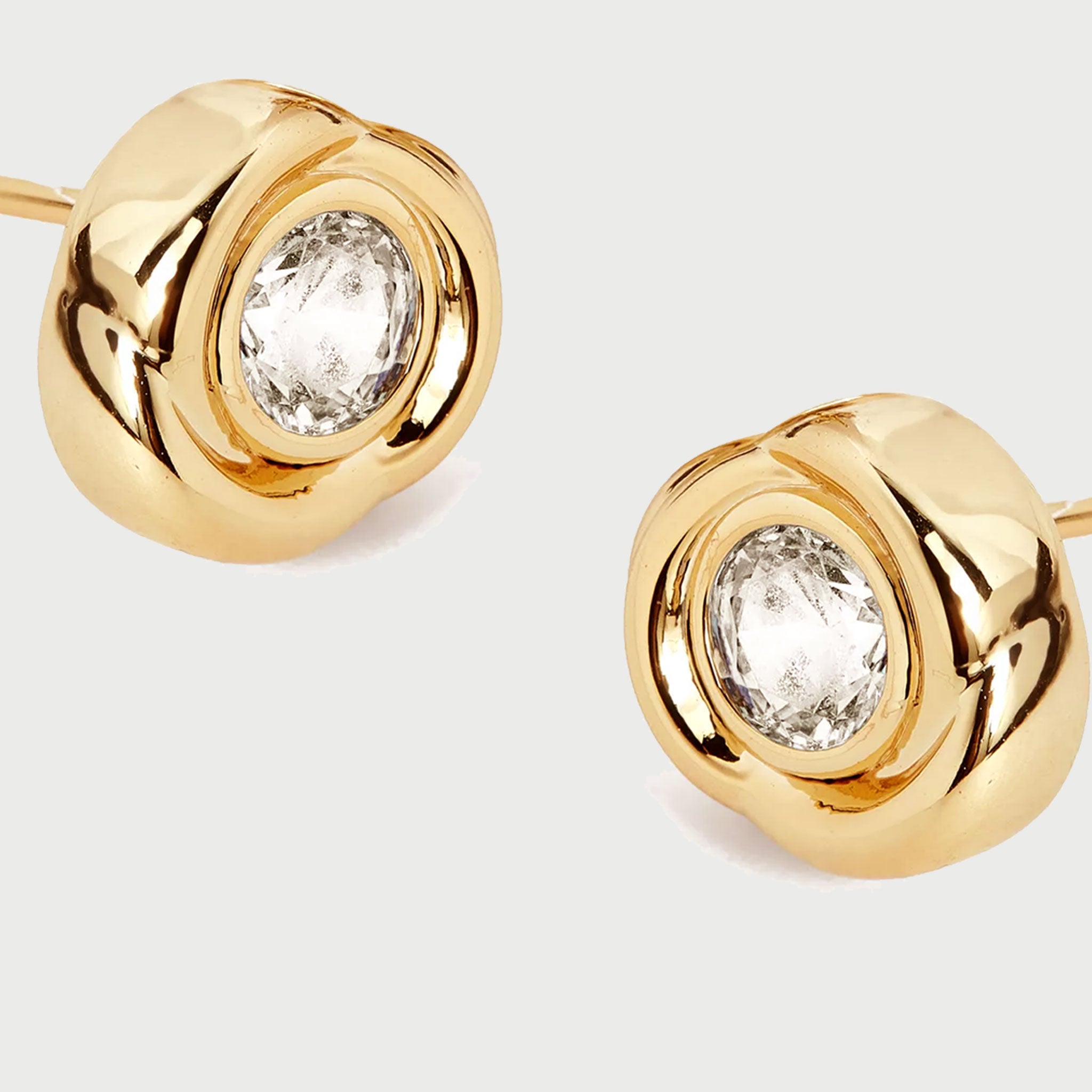 LERINO CRYSTAL STUD EARRINGS IN GOLD