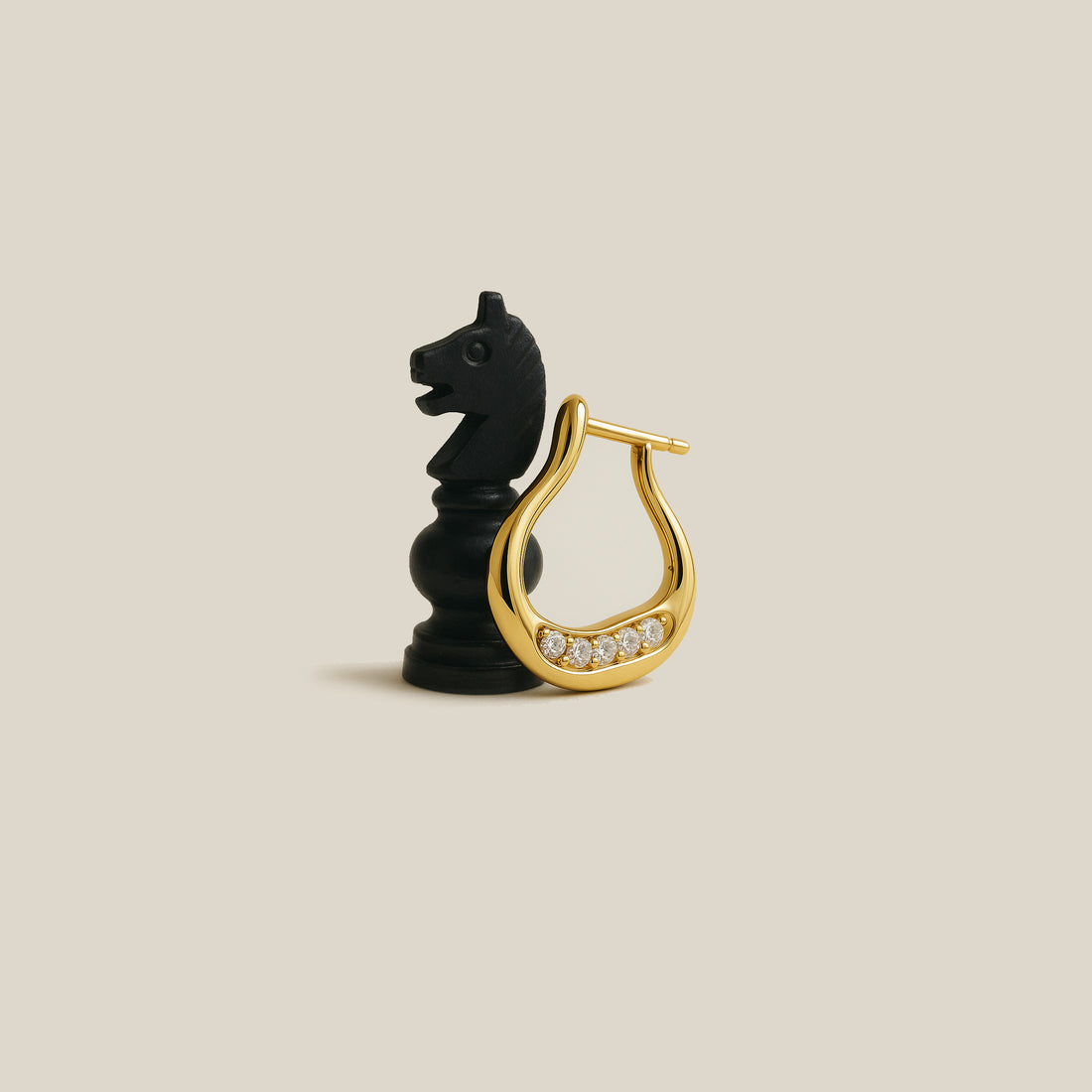 14ct Yellow Gold Midi Pouble Diamond Hoops
