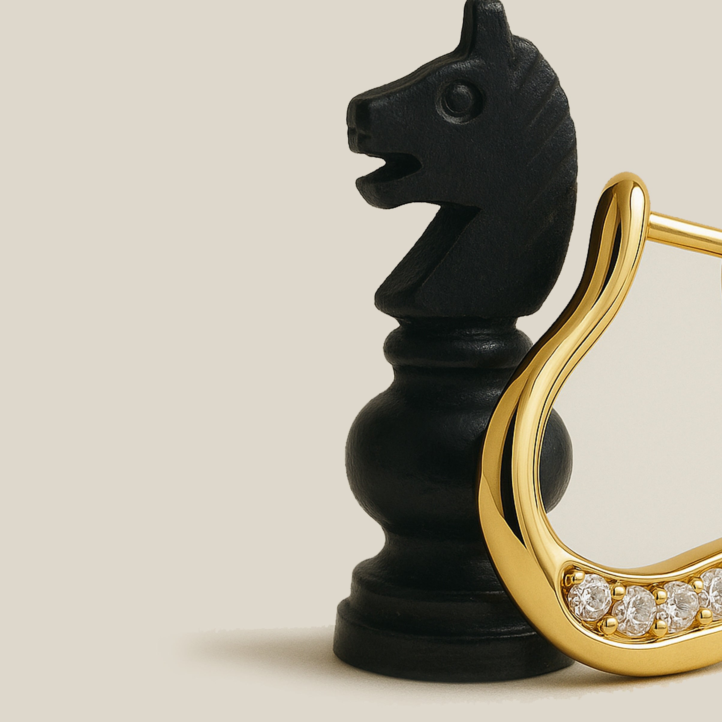 14ct Yellow Gold Midi Pouble Diamond Hoops