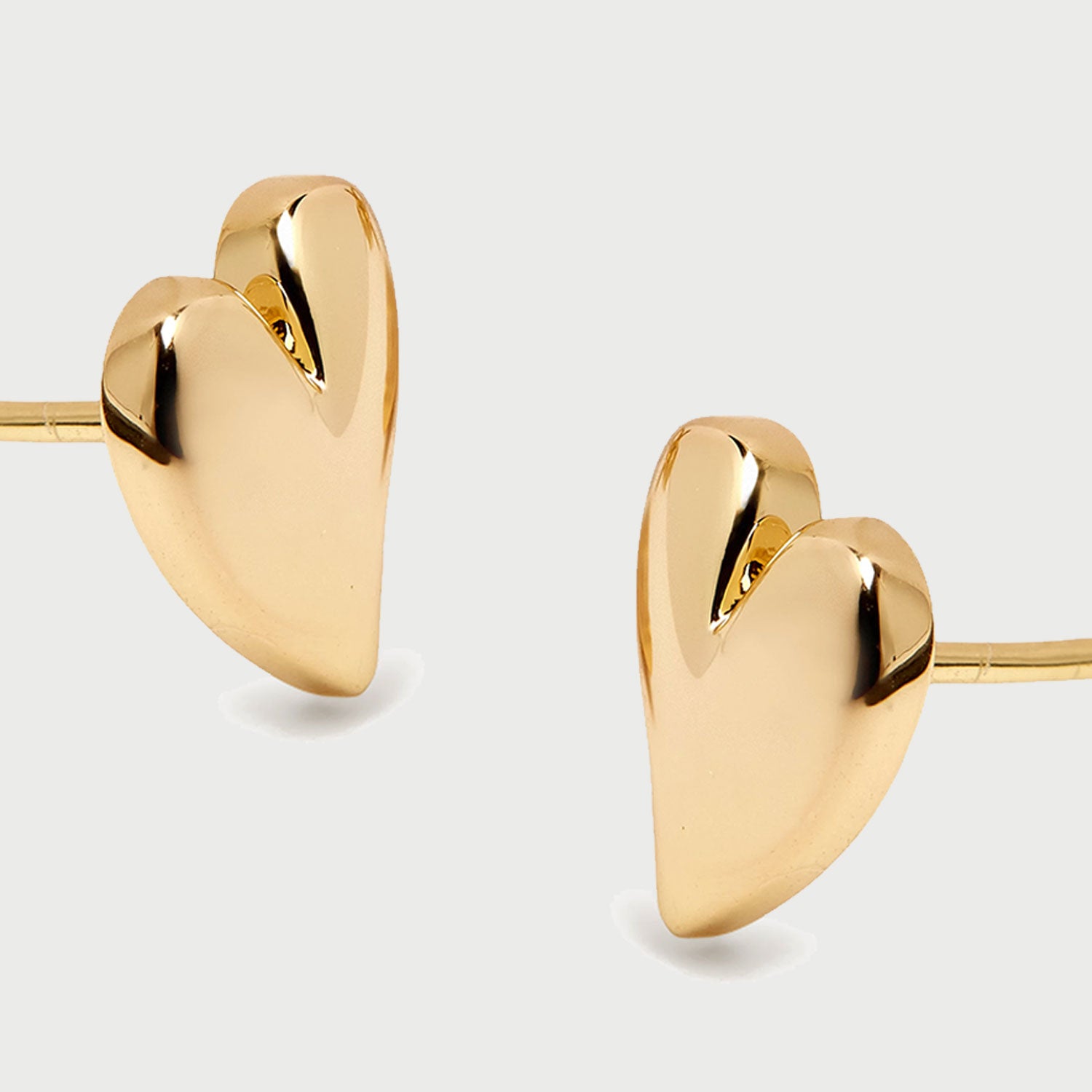Mini Heart Stud Earrings in Gold