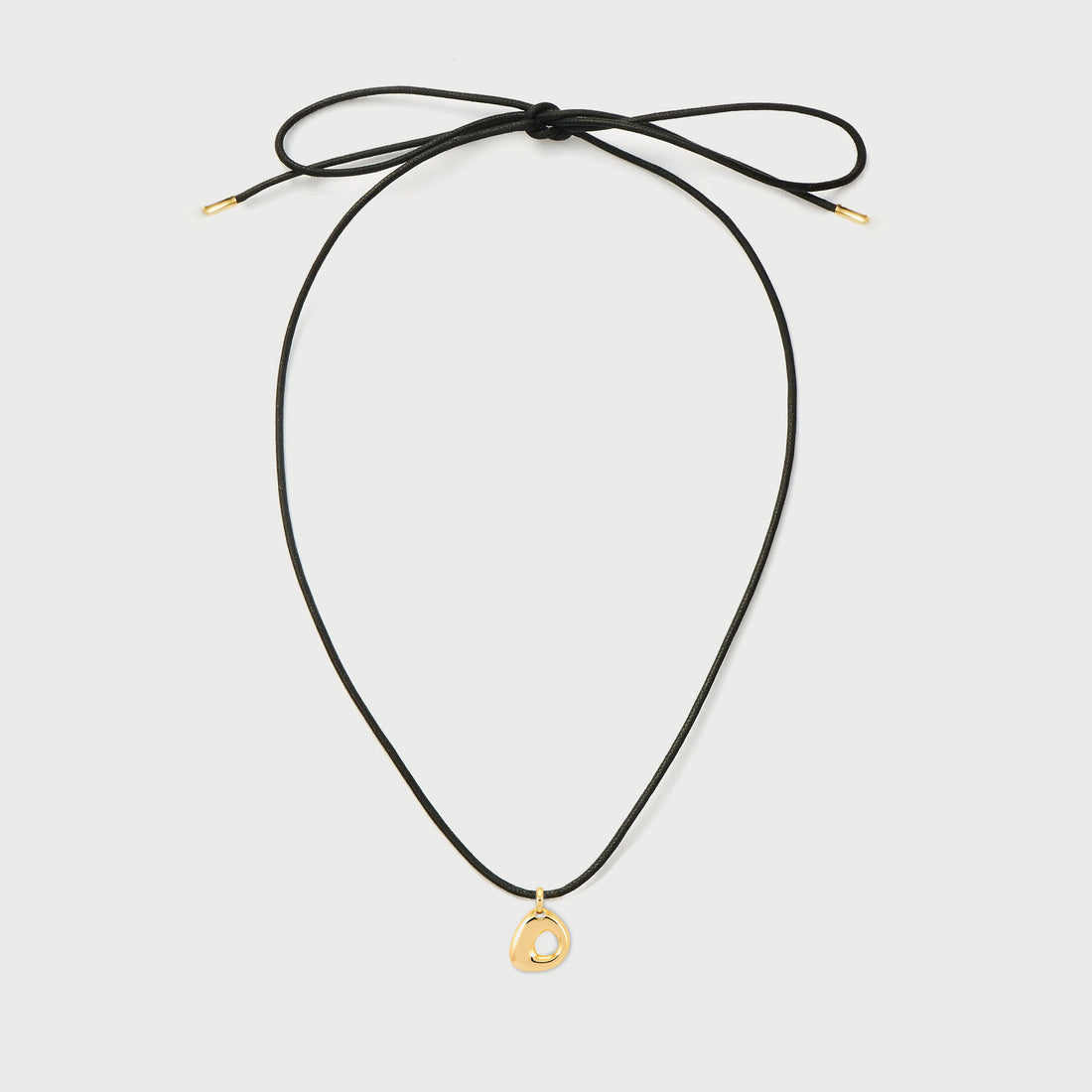 Initial D Cord String Necklace in Gold