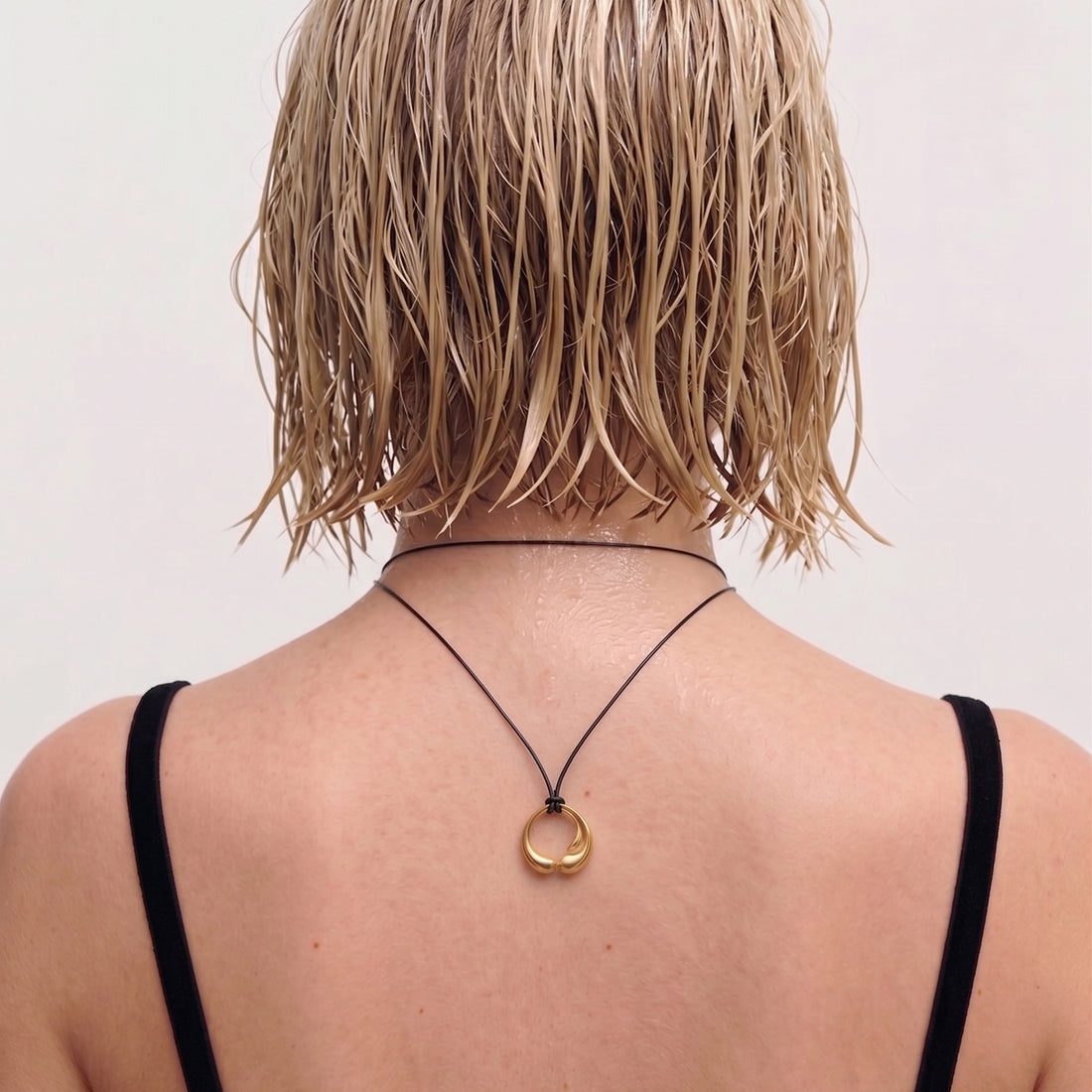 Mirage Mini Cord Necklace in Gold and Black