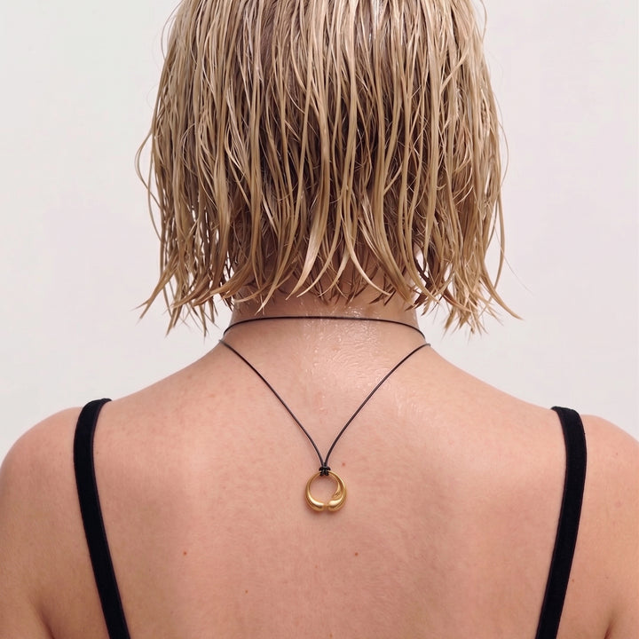 Mirage Mini Cord Necklace in Gold and Black