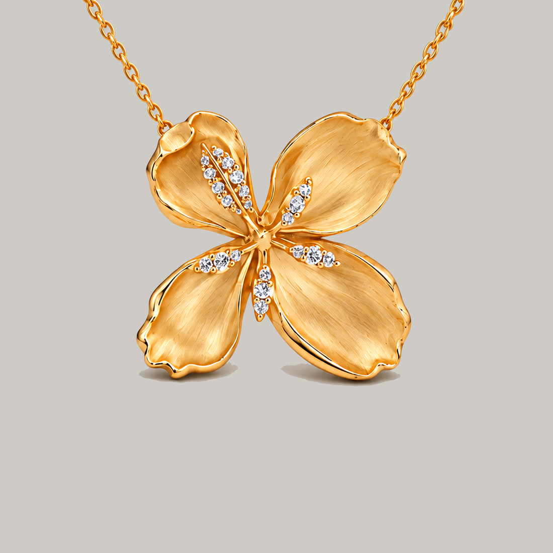Lolini Pearl Flower Pendant Necklace In Gold & Crystals