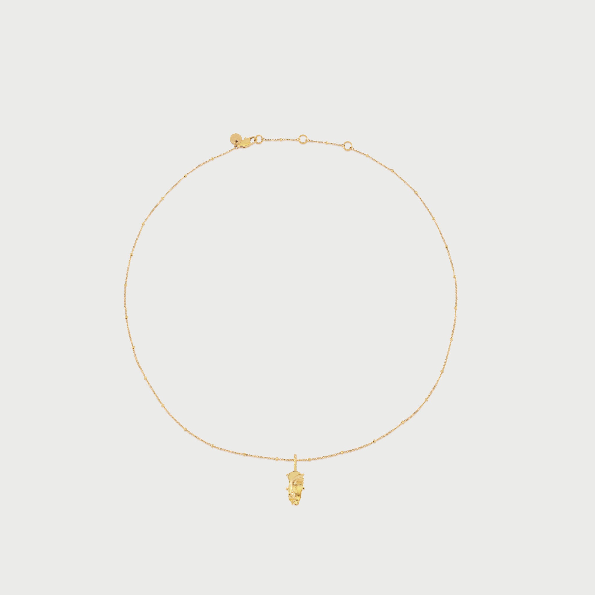 Visage Mini Pendant Choker Necklace in Gold