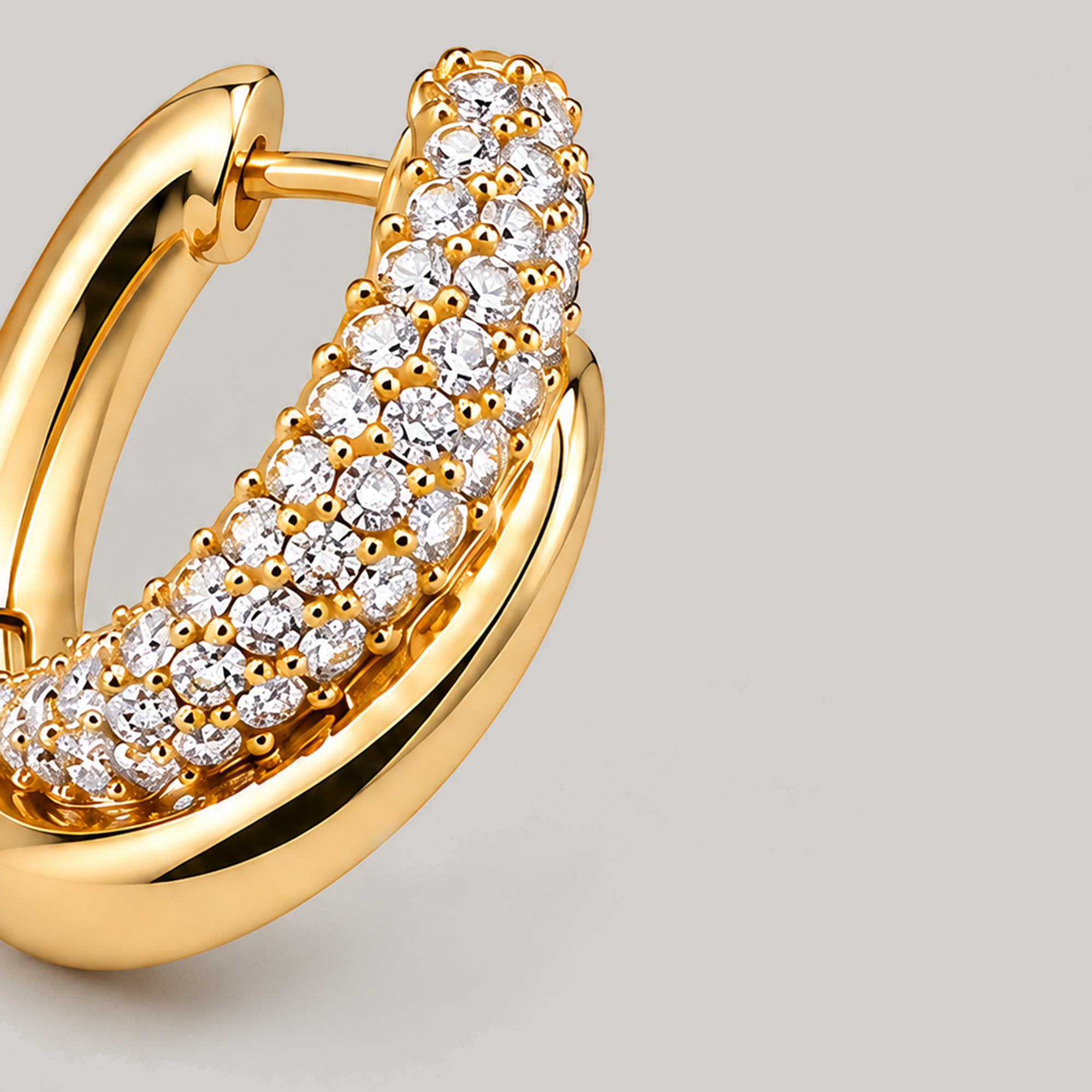 Infinity Pave Hoops In Gold & White Crystals