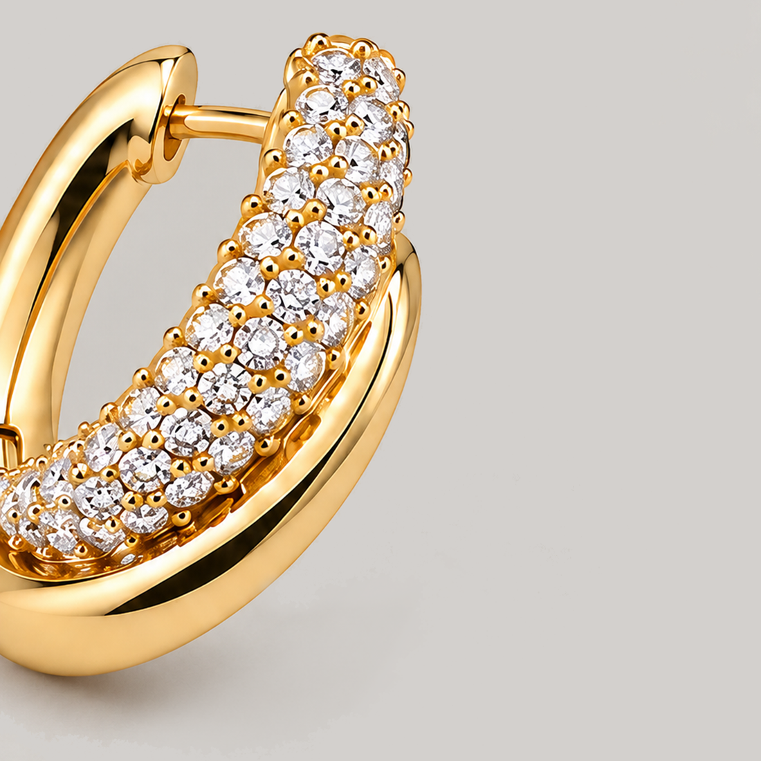 Infinity Pave Hoops In Gold & White Crystals
