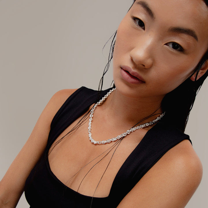 Rollo Chain Medium Necklace  in Silver