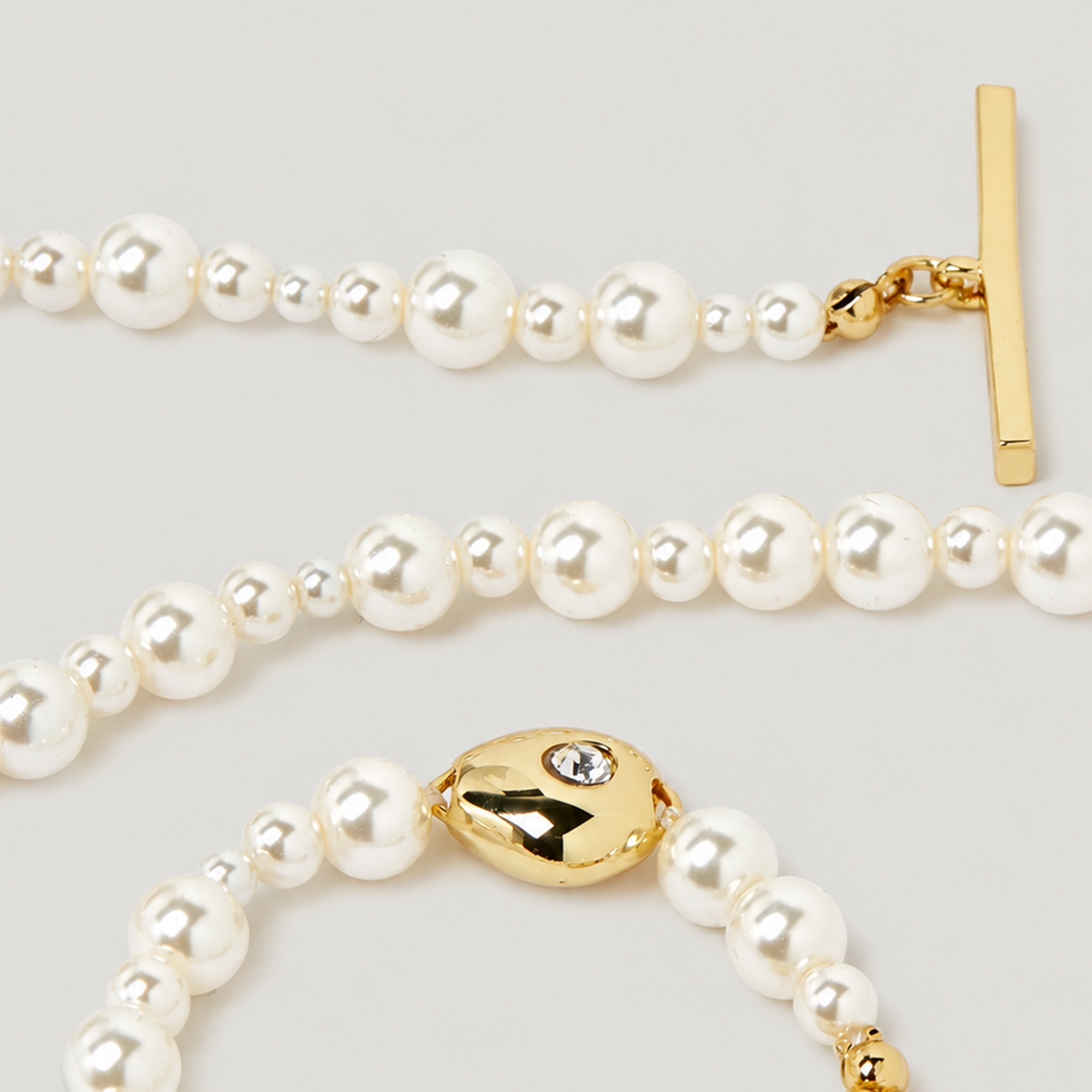 VERLO PEARL BEADED NECKLACE IN GOLD & PEARLS