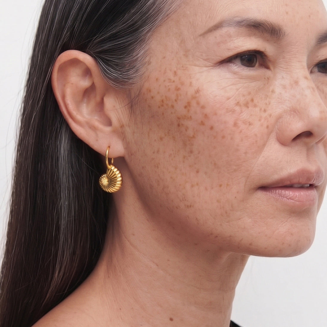 Moro Charm Hoop Earrings in Gold