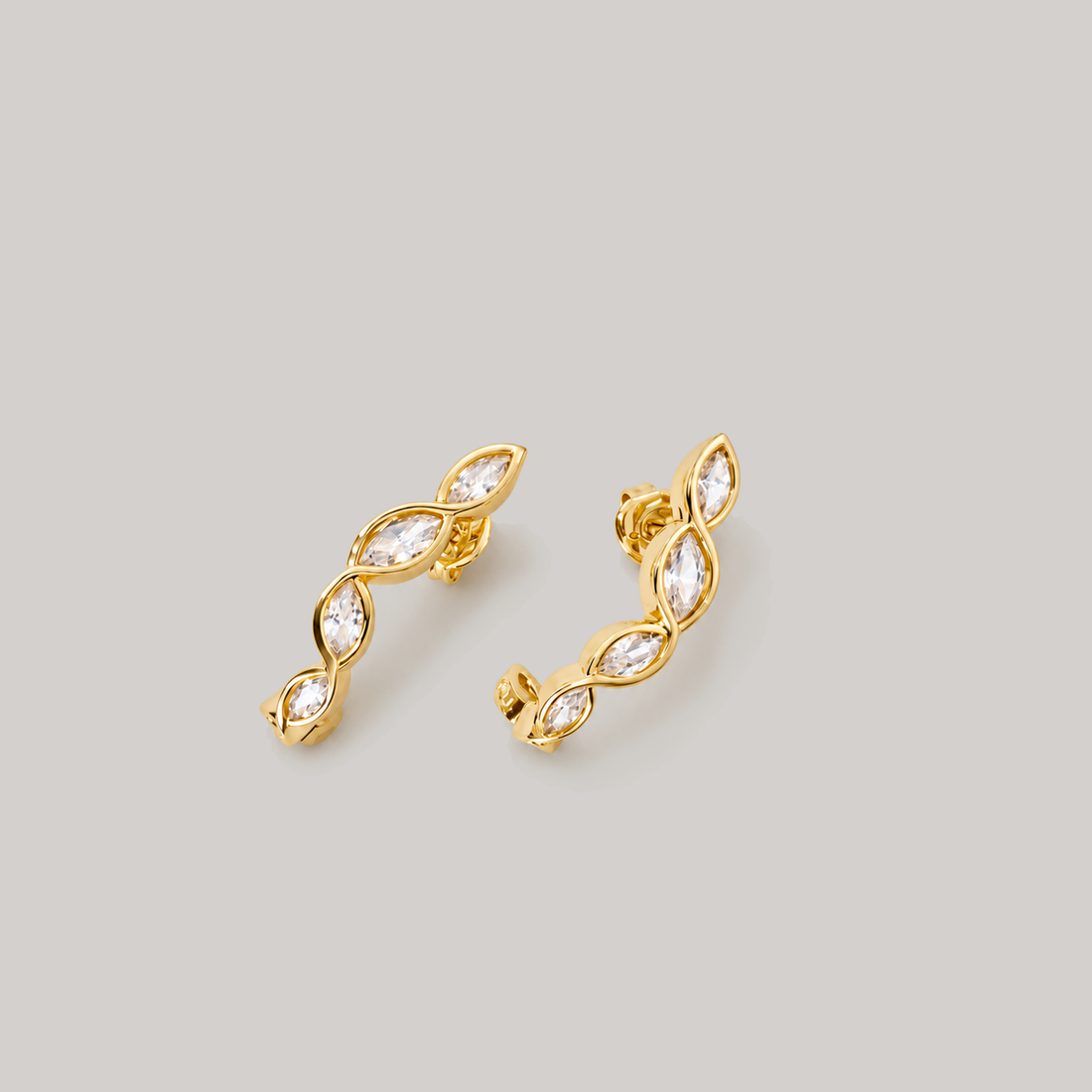 Marco Mini Drop Earrings In Gold & Crystals