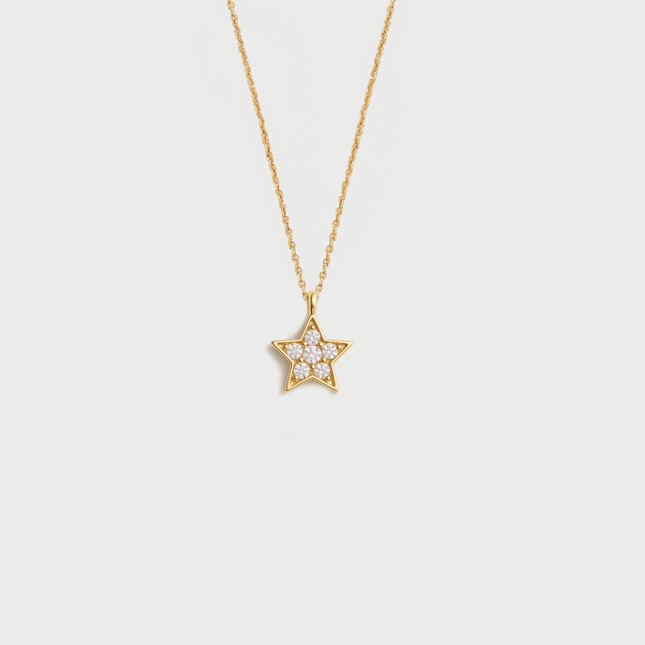 14ct Yellow Gold Star Diamond Necklace