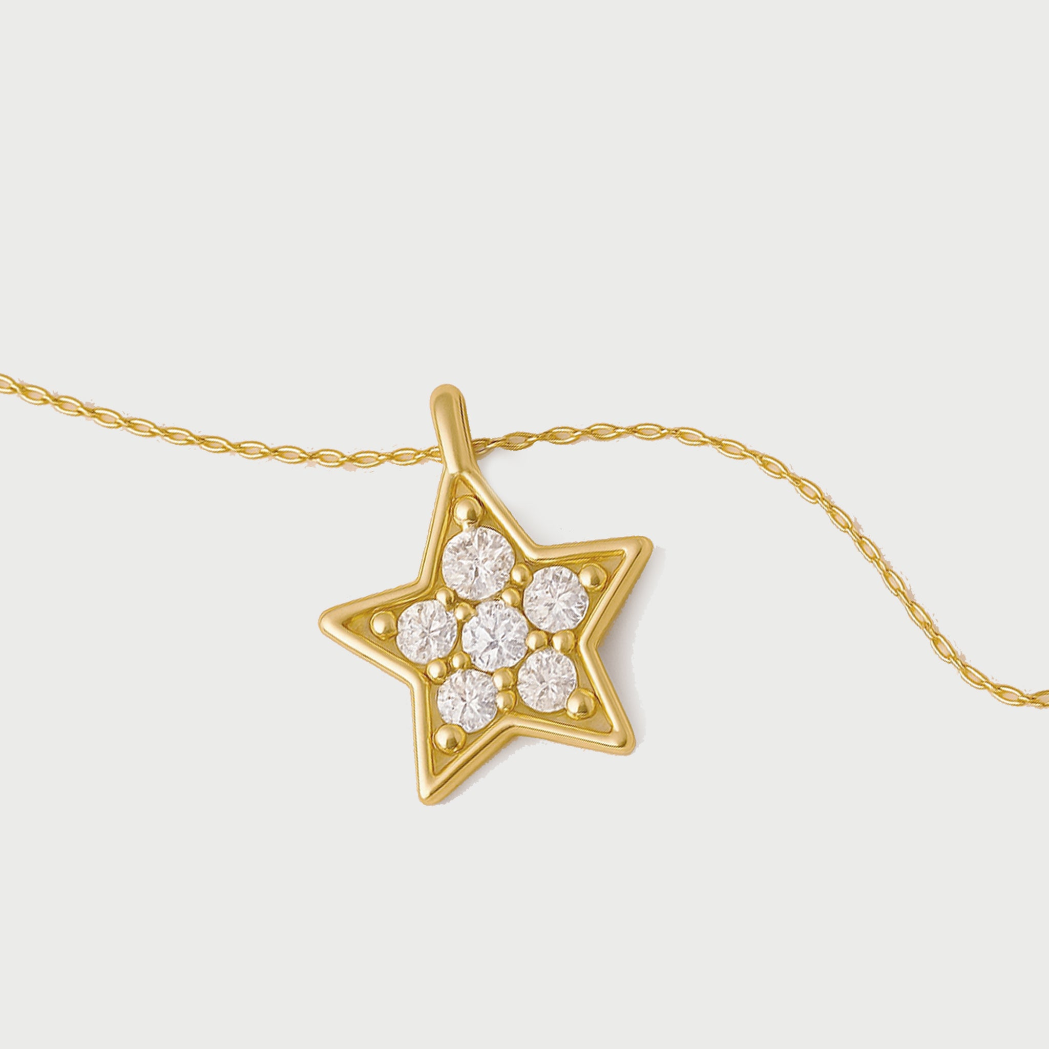 14ct Yellow Gold Star Diamond Necklace