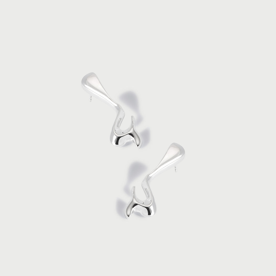 Avro Drop Stud Earrings in Silver