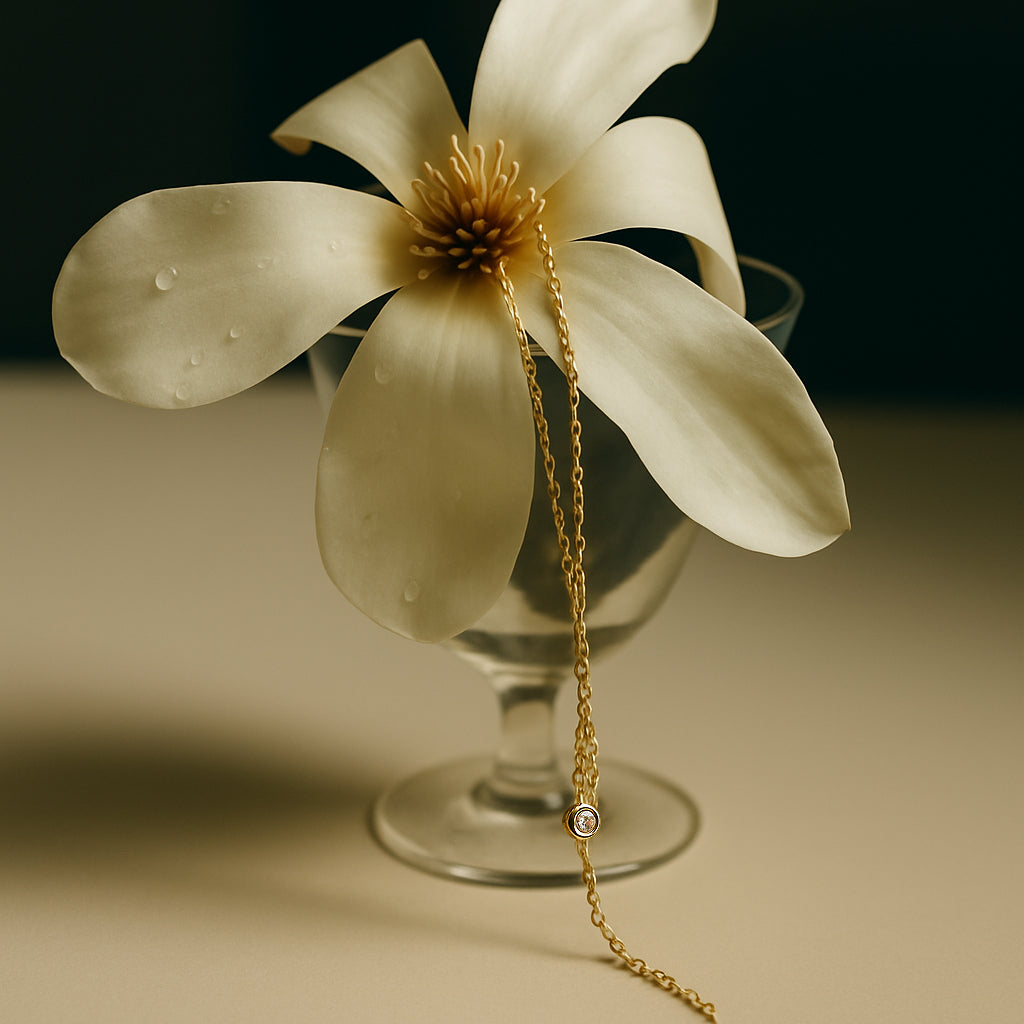 14ct Yellow Gold Diamond Necklace