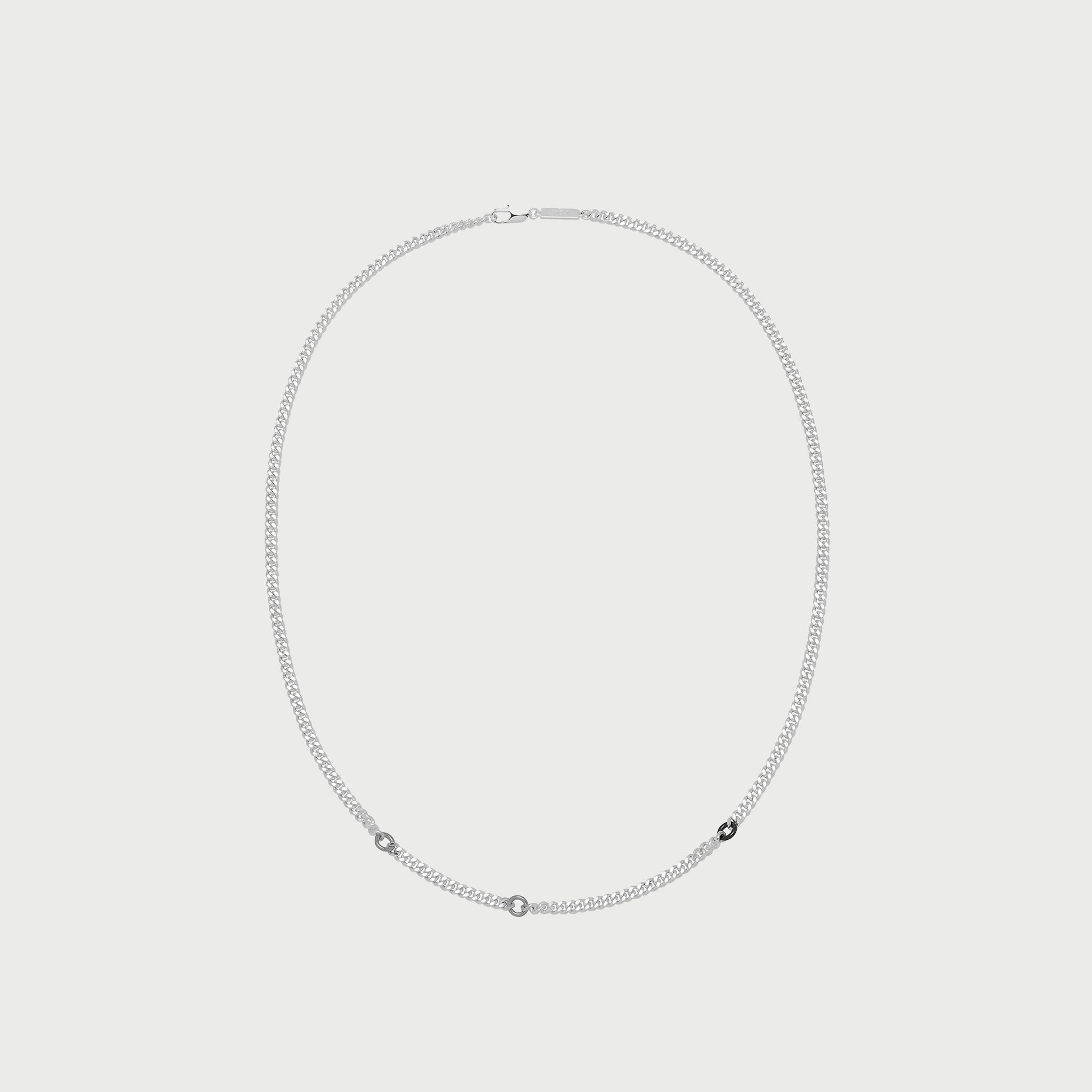 Link Necklace in Silver and Gunmetal