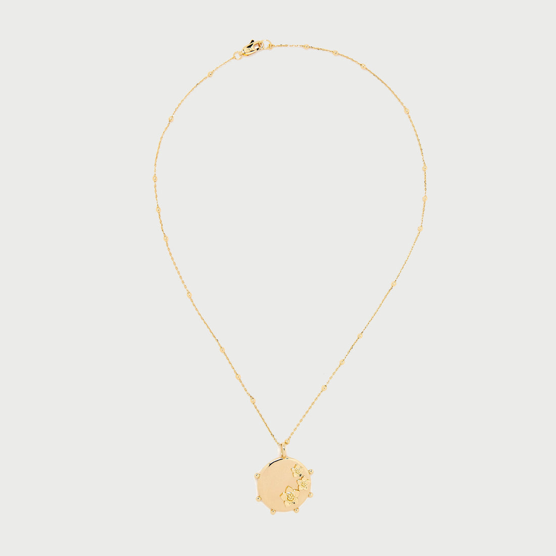 Mali Flower Pendant Short Necklace in Gold