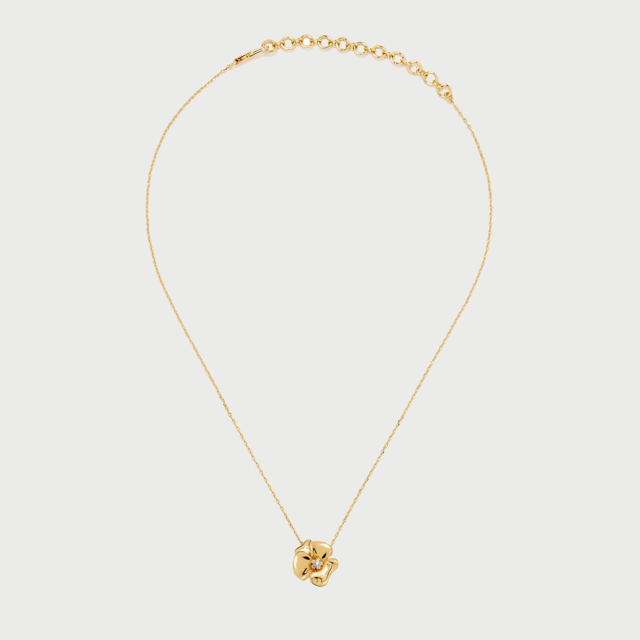 Lulu Flower Pendant Necklace in Gold and Crystals