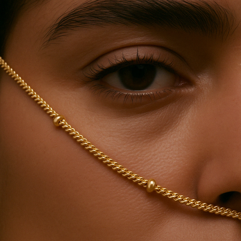 Cavro Beaded Plain Choker in Gold