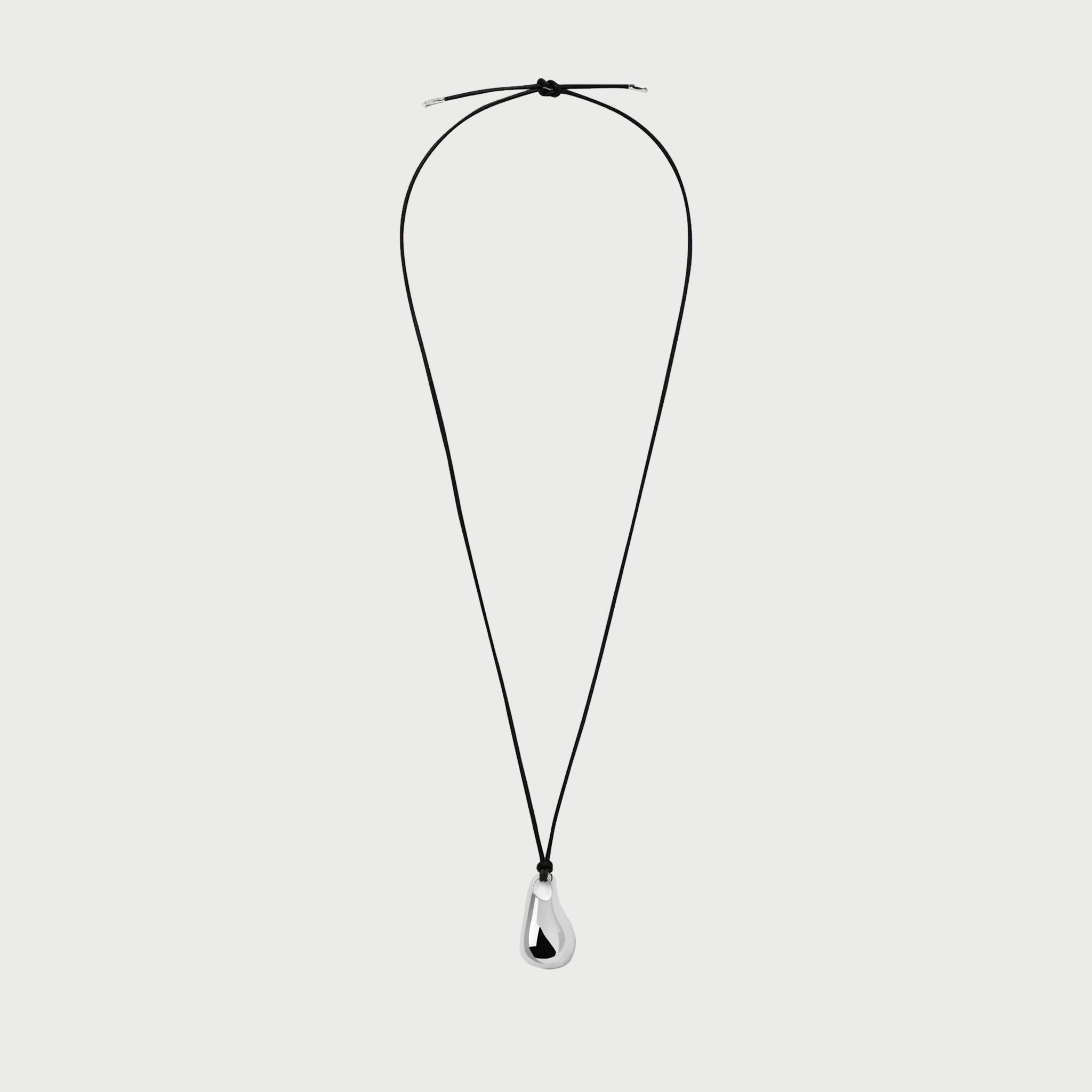 Perto Maxi Cord Necklace in Silver and Black
