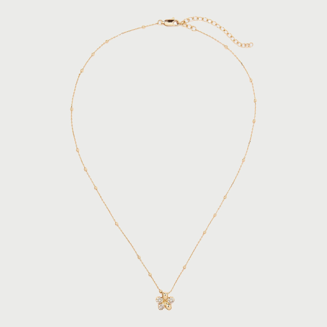 Luna Flower Short Crystal Necklace in Gold