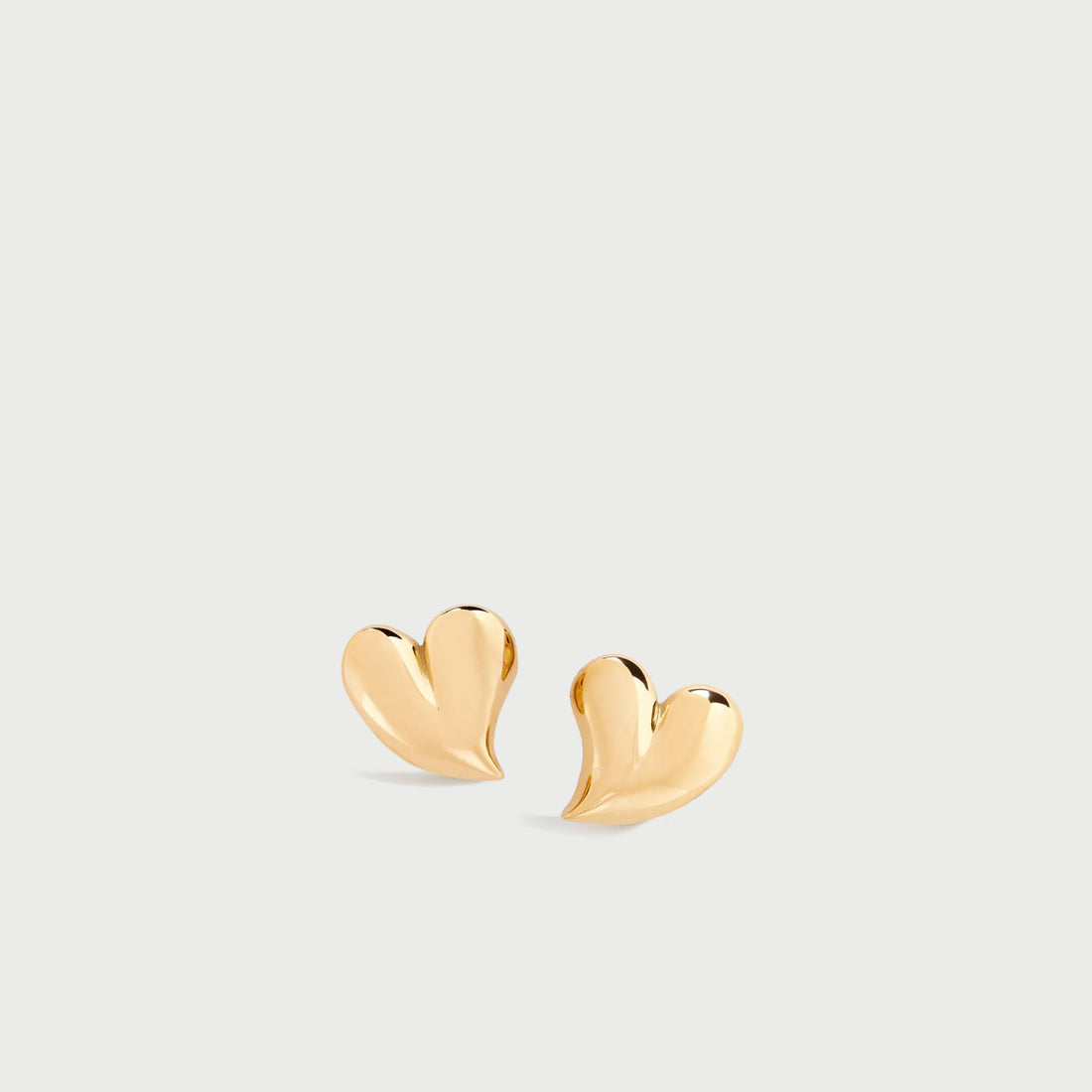 Mini Heart Stud Earrings in Gold