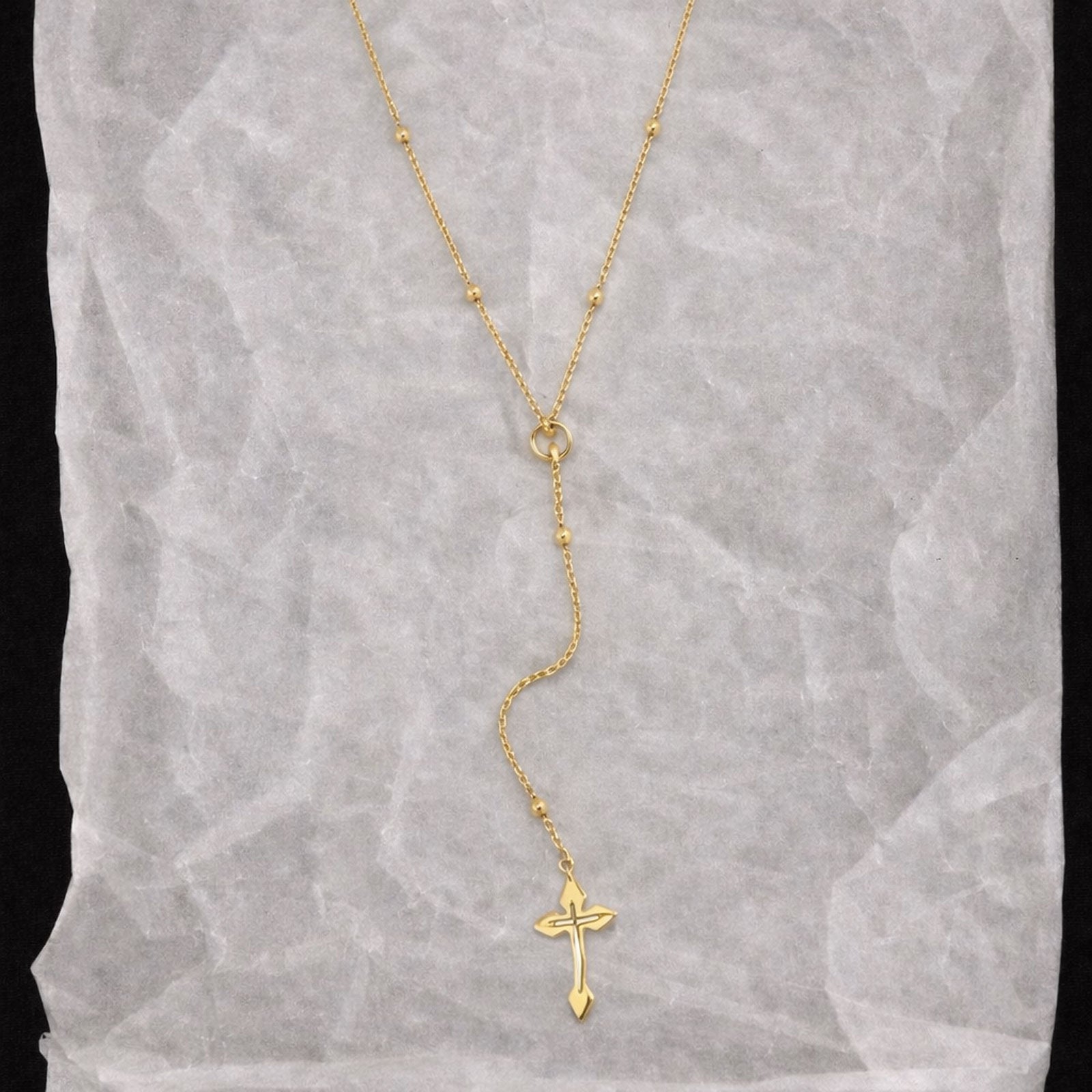 CROSS LARIET NECKLACE IN GOLD