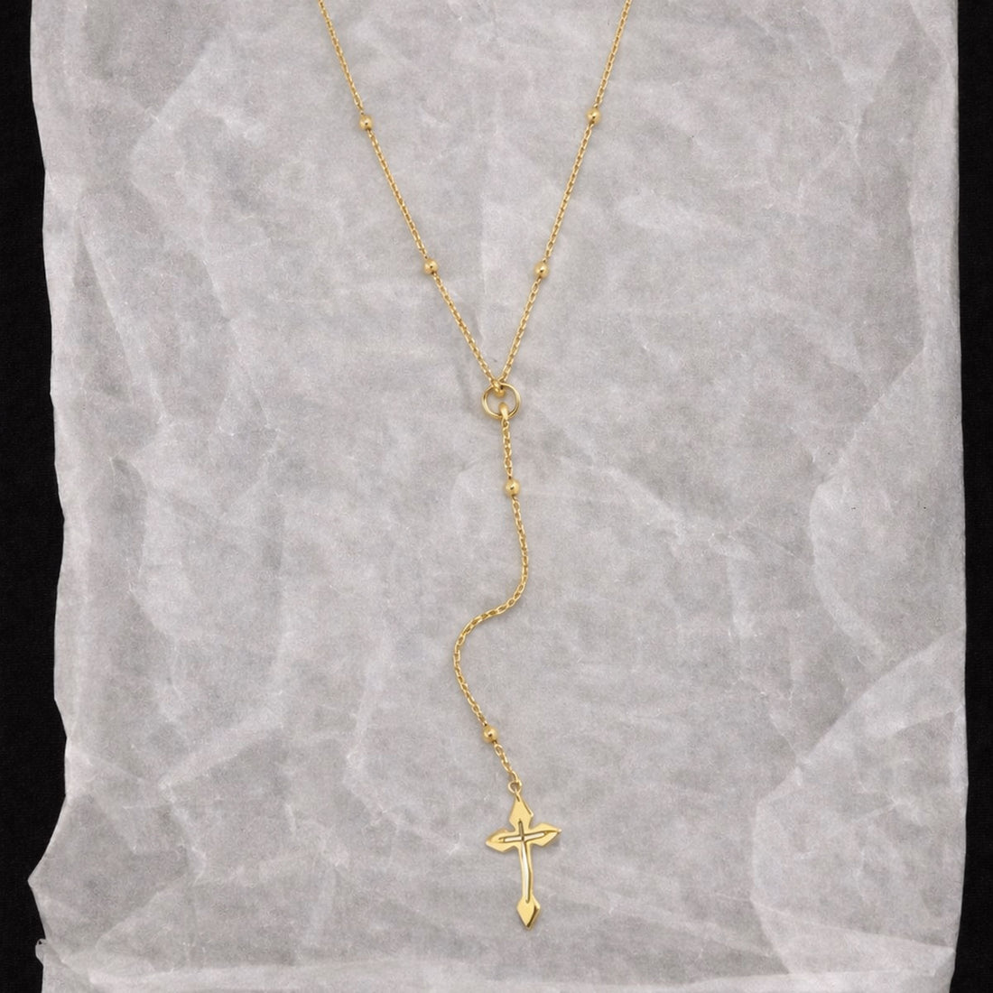 CROSS LARIET NECKLACE IN GOLD