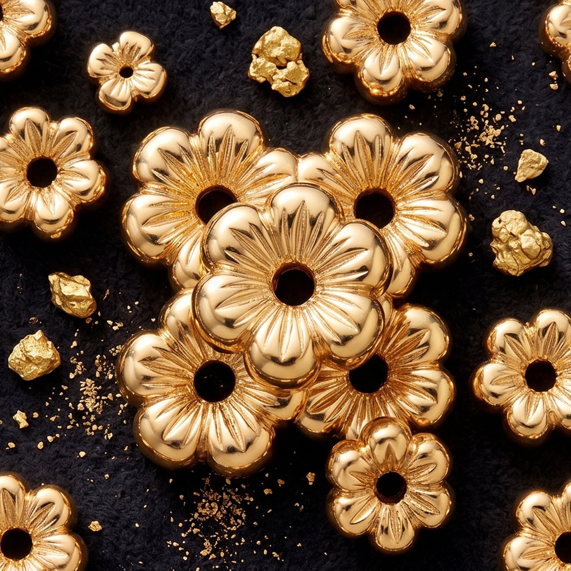 LULO MULTI FLOWER BRACELET IN GOLD