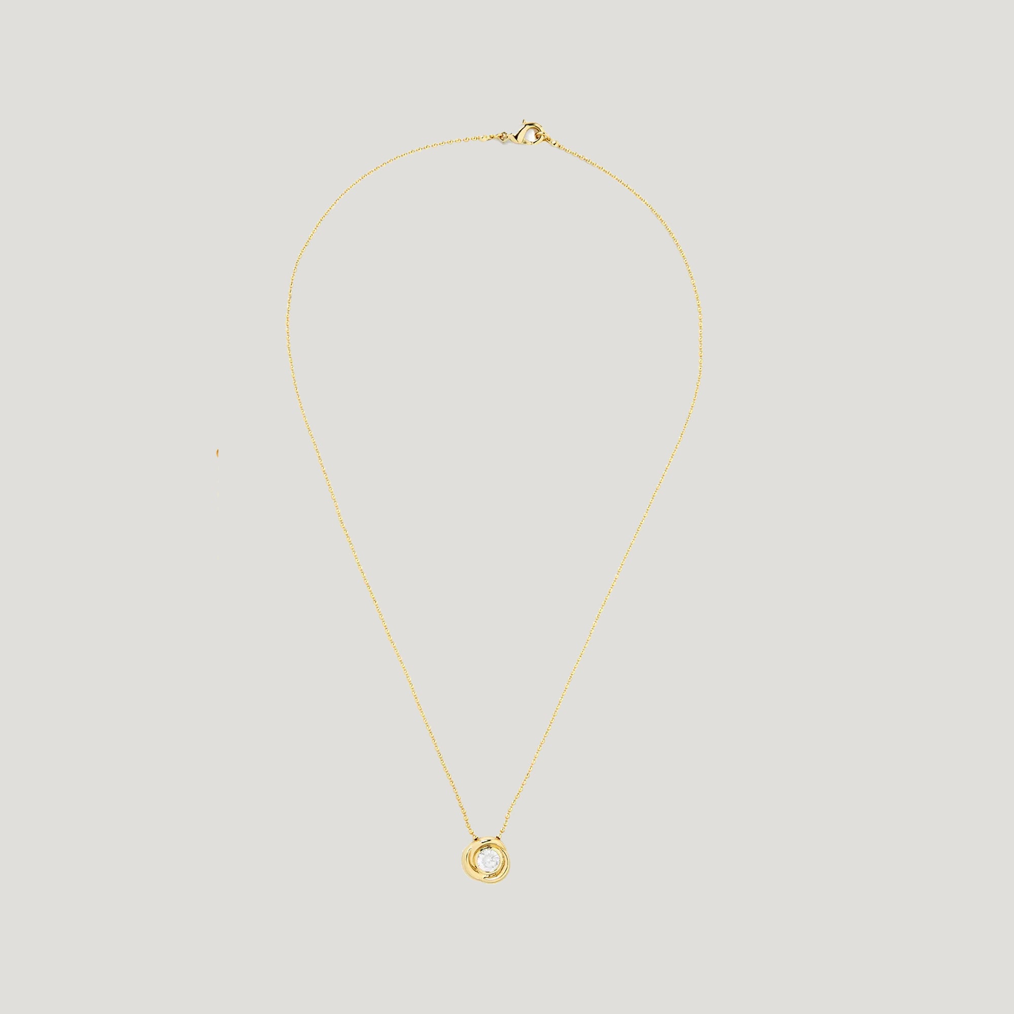 CARLI FLOWER WHITE NECKLACE IN GOLD & CRYSTAL
