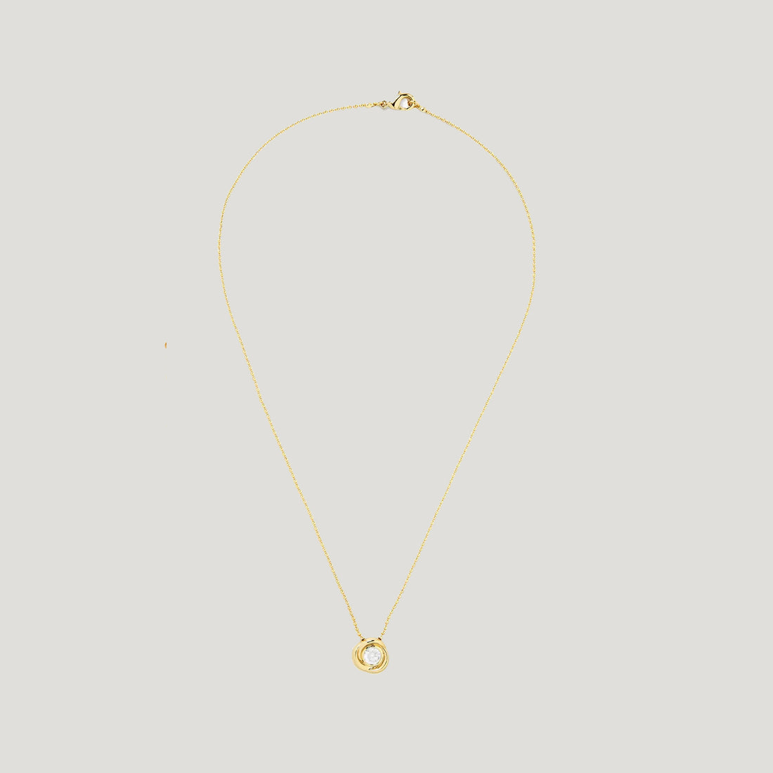 CARLI FLOWER WHITE NECKLACE IN GOLD & CRYSTAL