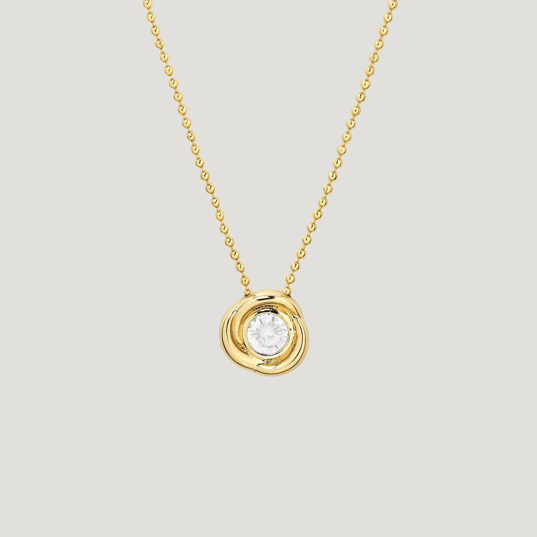 CARLI FLOWER WHITE NECKLACE IN GOLD & CRYSTAL